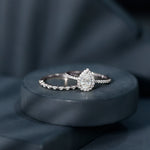 1.75 CT Moissanite Teardrop Wedding Ring Set with Halo