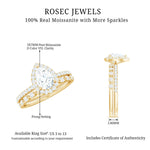 1.75 CT Moissanite Teardrop Wedding Ring Set with Halo