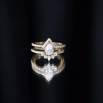 Brilliant Cut Moissanite Trio Wedding Ring Set For Women