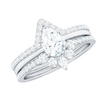 Brilliant Cut Moissanite Trio Wedding Ring Set For Women