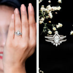 Brilliant Cut Moissanite Trio Wedding Ring Set For Women