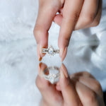 Brilliant Cut Moissanite Trio Wedding Ring Set For Women