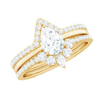 Brilliant Cut Moissanite Trio Wedding Ring Set For Women