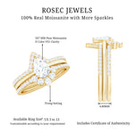 Brilliant Cut Moissanite Trio Wedding Ring Set For Women