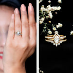 Brilliant Cut Moissanite Trio Wedding Ring Set For Women