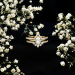 Brilliant Cut Moissanite Trio Wedding Ring Set For Women