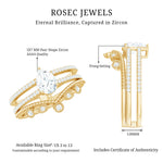 1.50 CT Pear Cut Solitaire Zircon Wedding Ring Set in Gold