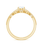 1.50 CT Pear Cut Solitaire Zircon Wedding Ring Set in Gold