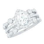 2.25 CT Teardrop Zircon Trio Wedding Ring Set in Gold