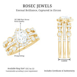 2.25 CT Teardrop Zircon Trio Wedding Ring Set in Gold