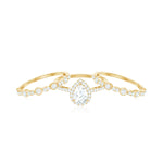 2.25 CT Teardrop Zircon Trio Wedding Ring Set in Gold