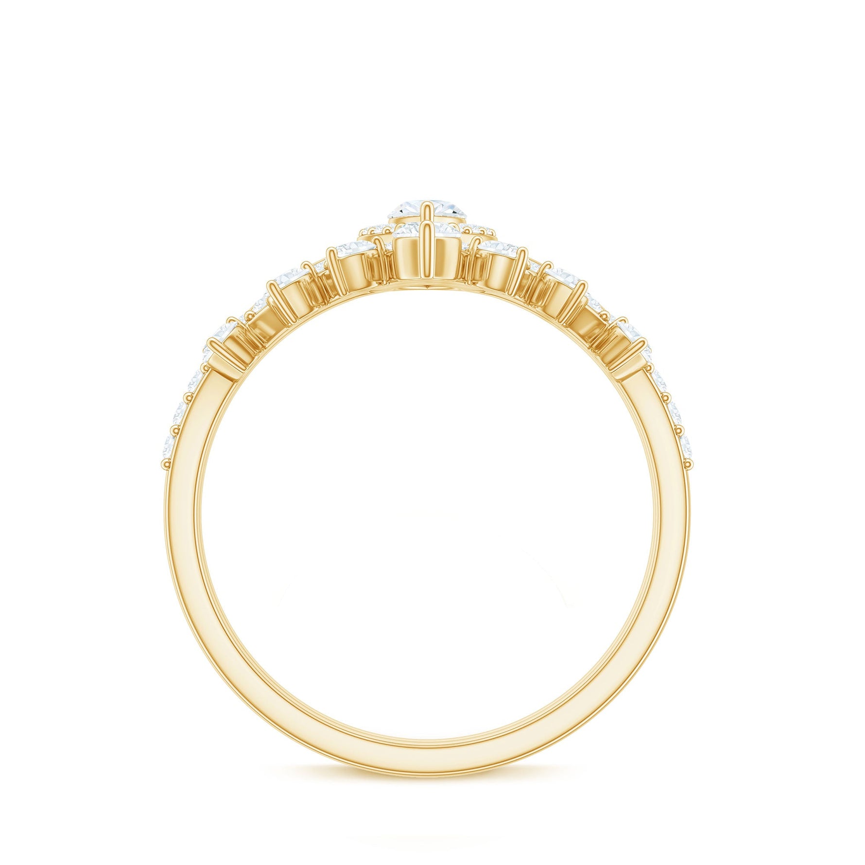 Marquise Cut Moissanite Halo Wedding Ring Set For Women