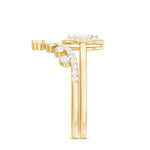 Marquise Cut Moissanite Halo Wedding Ring Set For Women