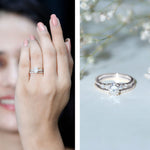 Oval Shaped 5X7 MM Moissanite Solitaire Wedding Ring Set