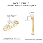 Oval Shaped 5X7 MM Moissanite Solitaire Wedding Ring Set