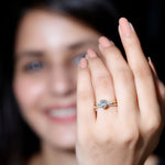 Oval Shaped 5X7 MM Moissanite Solitaire Wedding Ring Set