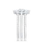 2.25 CT Oval Zircon Trio Wedding Ring Set in Gold