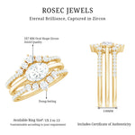 2.25 CT Oval Zircon Trio Wedding Ring Set in Gold