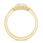 2.25 CT Oval Zircon Trio Wedding Ring Set in Gold