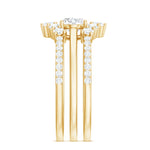 2.25 CT Oval Zircon Trio Wedding Ring Set in Gold