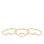 2.25 CT Oval Zircon Trio Wedding Ring Set in Gold