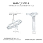 Marquise Cut Moissanite Wedding Ring Set with Beaded Detail