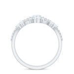 Marquise Cut Moissanite Wedding Ring Set with Beaded Detail