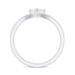 Princess Cut Certified Moissanite Flower Wedding Ring Set