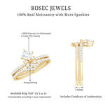 Princess Cut Certified Moissanite Flower Wedding Ring Set