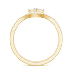 Princess Cut Certified Moissanite Flower Wedding Ring Set