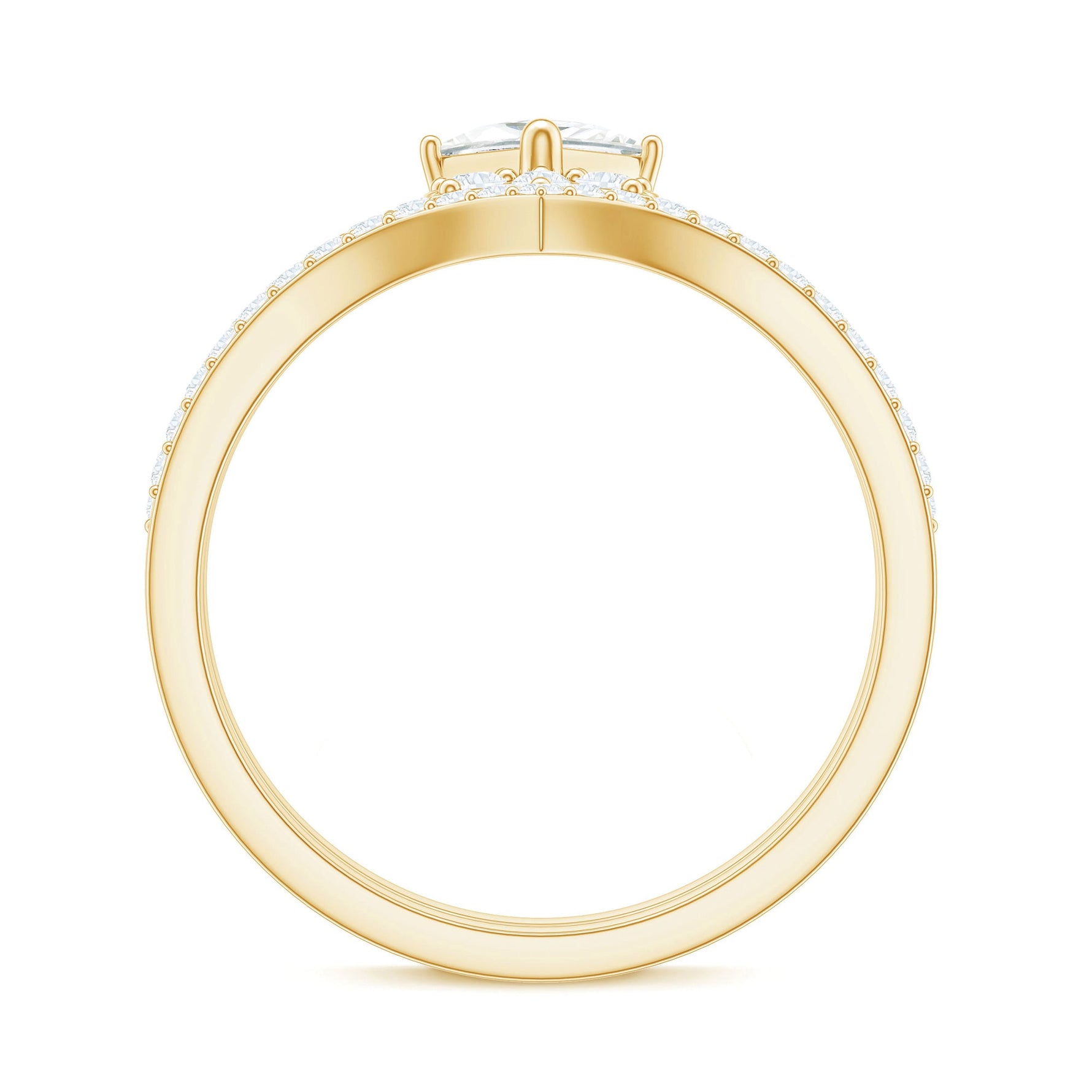 Princess Cut Certified Moissanite Flower Wedding Ring Set