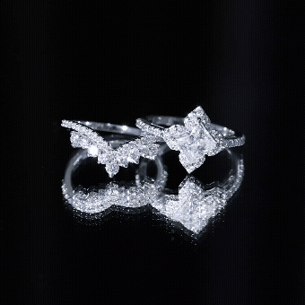 Princess Cut Moissanite Bridal Wedding Ring Set for Women