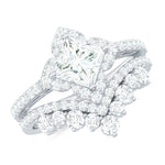 2.50 CT Cubic Zirconia Statement Wedding Ring Set With Certificate