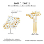 2.50 CT Cubic Zirconia Statement Wedding Ring Set With Certificate