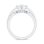 Princess Cut Moissanite Solitaire Wedding Ring Set for Her