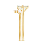 Princess Cut Moissanite Solitaire Wedding Ring Set for Her