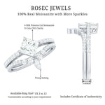 Princess Cut Moissanite Wedding Ring Set for Women
