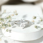 Princess Cut Moissanite Wedding Ring Set for Women