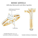 Princess Cut Moissanite Wedding Ring Set for Women