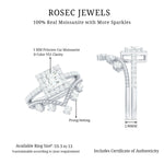 Princess Cut Moissanite Halo Wedding Ring Set with Certificate