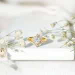 Certified Princess Cut Moissanite Wedding Ring Set