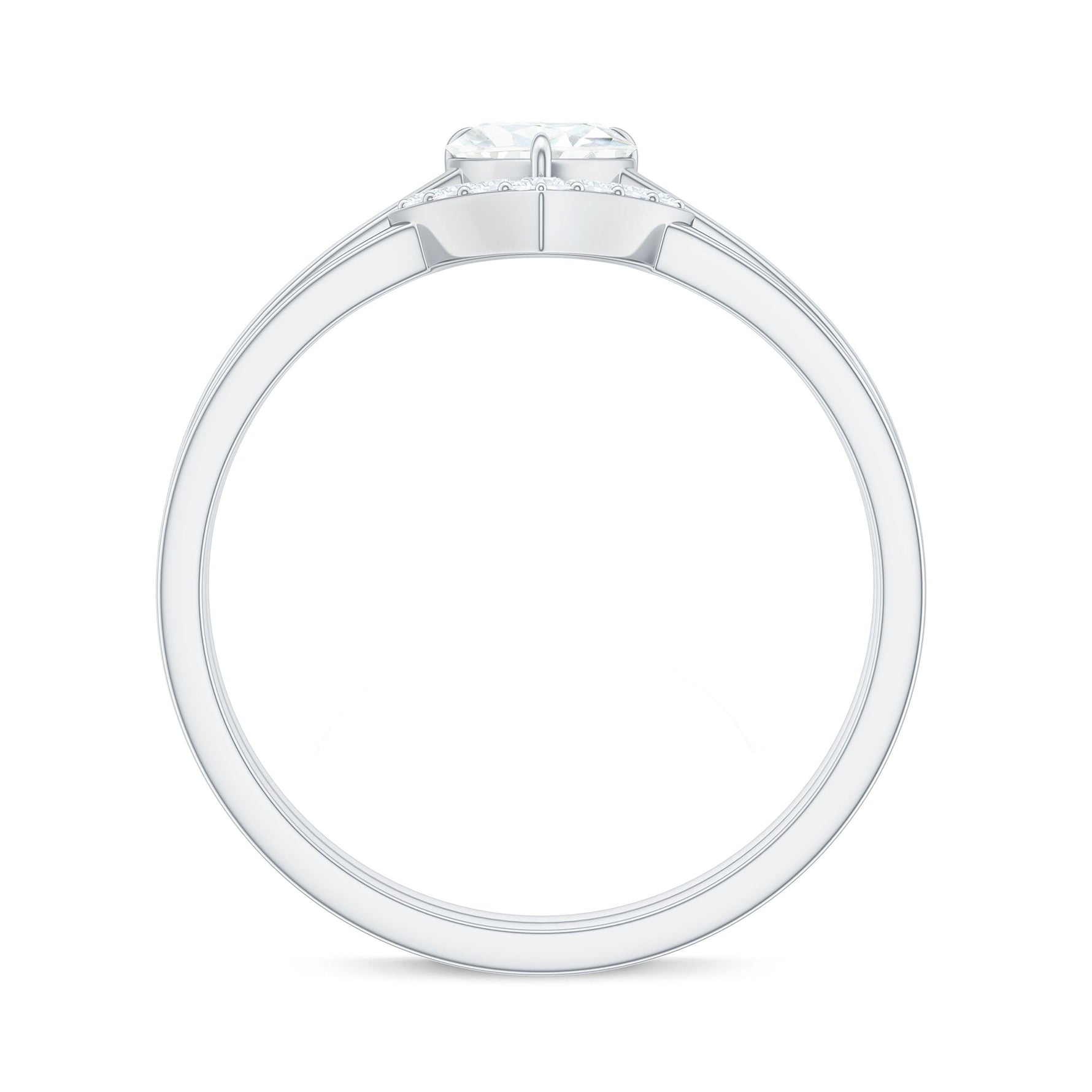 Heart Shaped Moissanite Solitaire Wedding Ring Set for Women