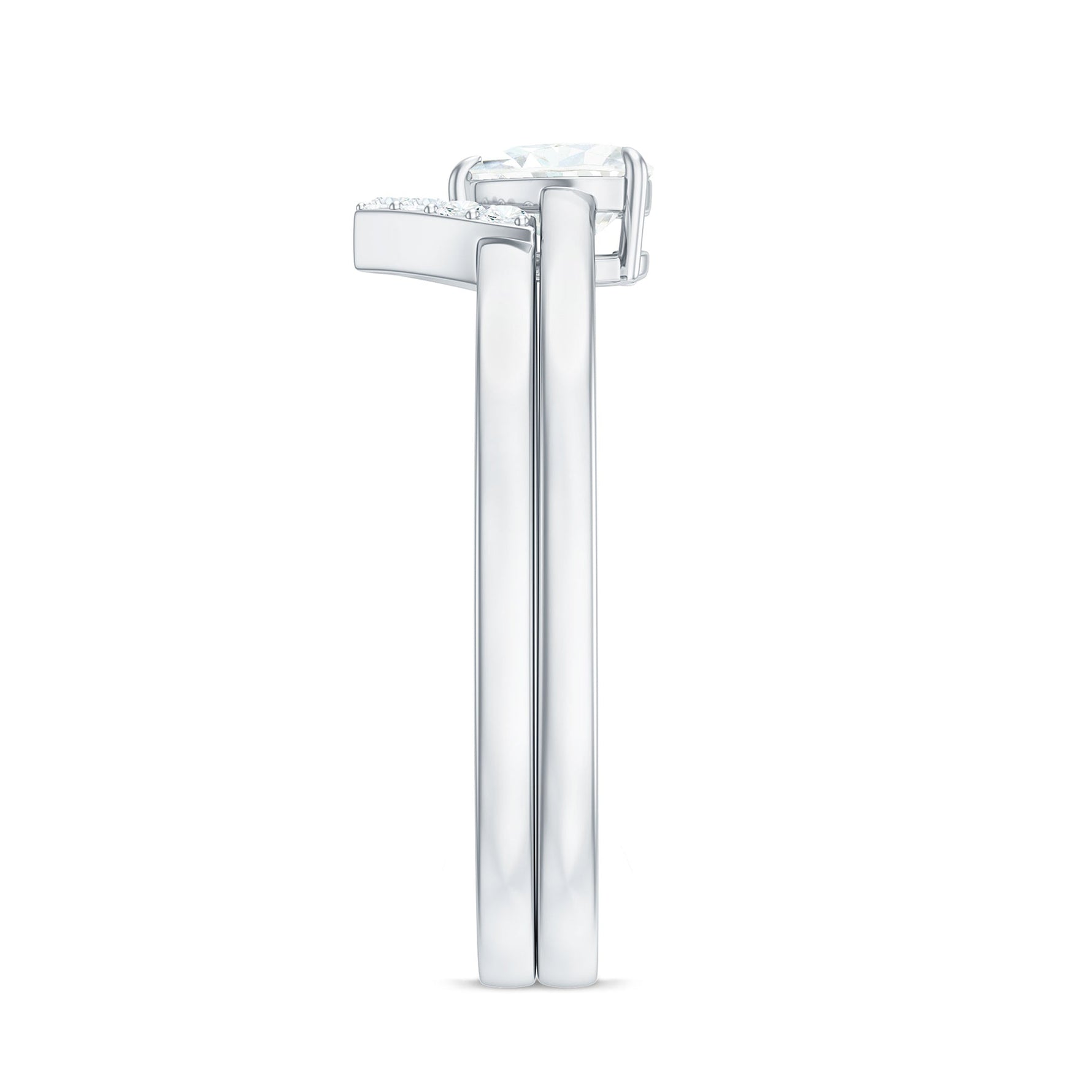 Heart Shaped Moissanite Solitaire Wedding Ring Set for Women