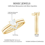 Heart Shaped Moissanite Solitaire Wedding Ring Set for Women