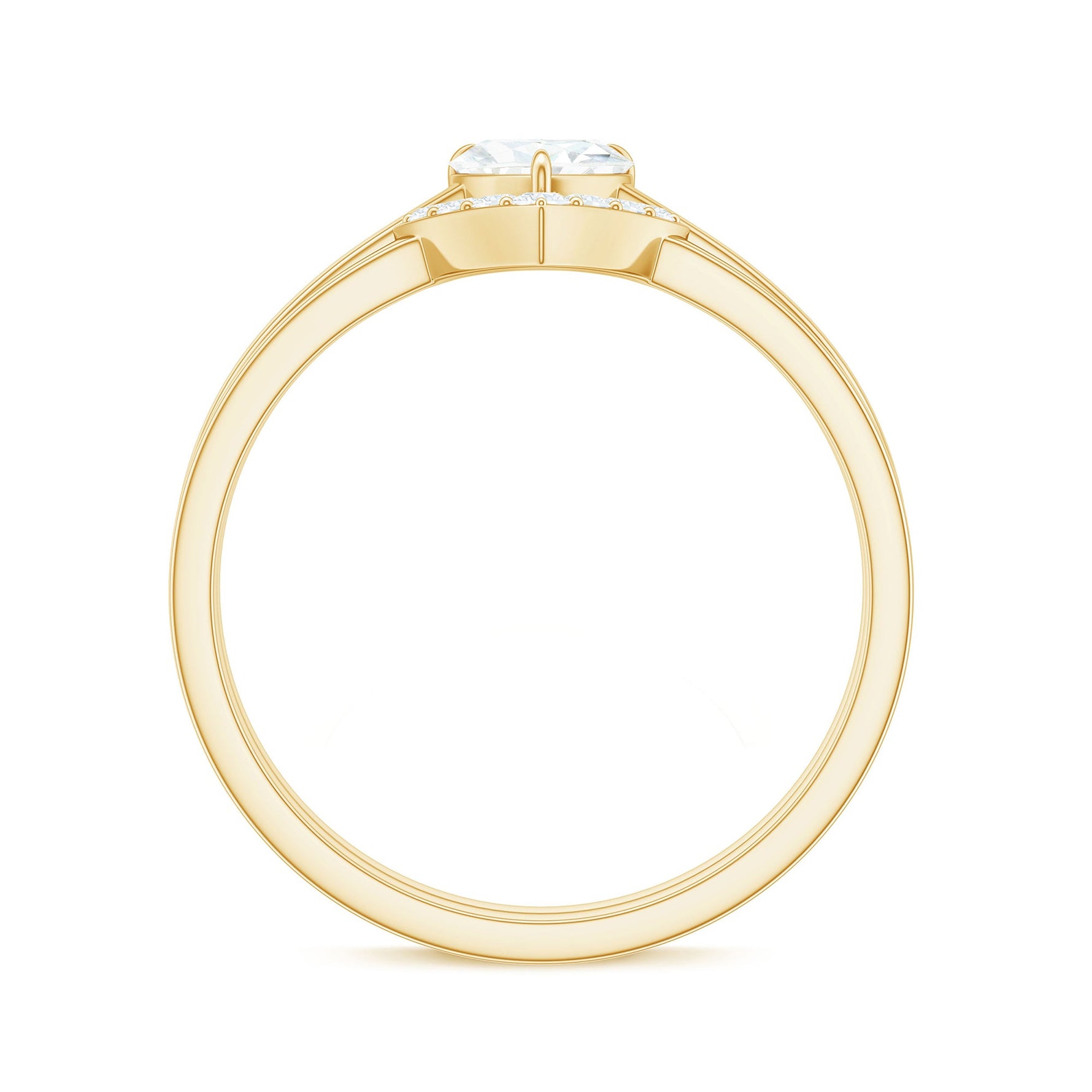 Heart Shaped Moissanite Solitaire Wedding Ring Set for Women