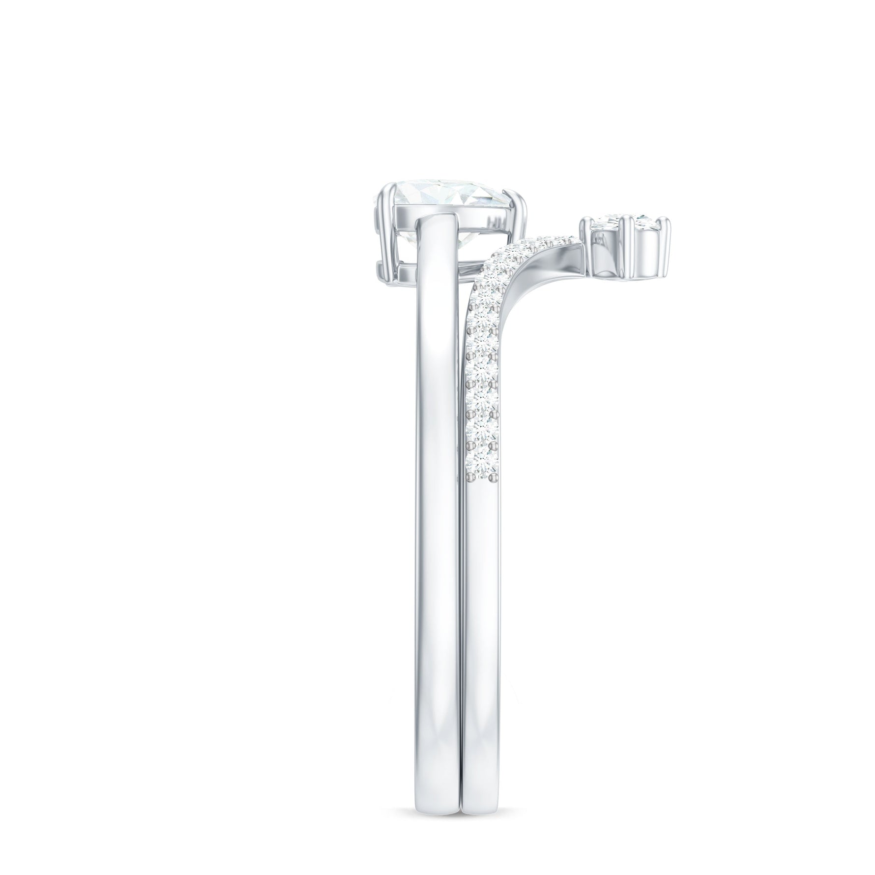 1 CT Heart Shape Cubic Zirconia Wedding Ring Set in Gold