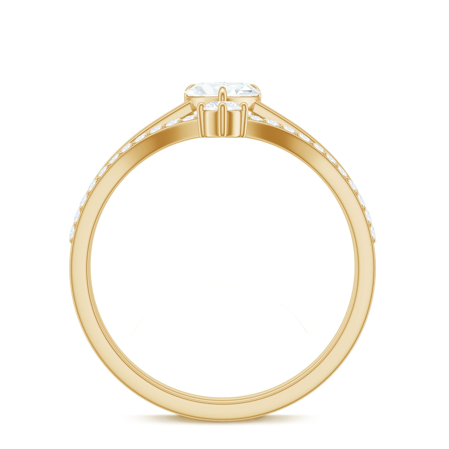 1 CT Heart Shape Cubic Zirconia Wedding Ring Set in Gold