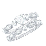 Zircon Bridal Wedding Ring Set with Matching Band