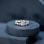 Zircon Bridal Wedding Ring Set with Matching Band