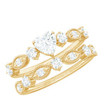 Zircon Bridal Wedding Ring Set with Matching Band